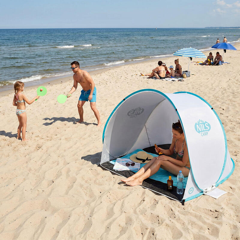 Cort plajă autoasamblabil UV impermeabil Nils Camp NC3173