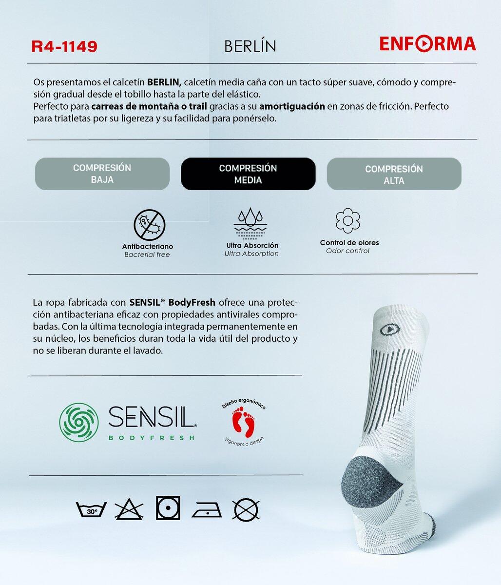 Calcetines de Running Enforma BERLÍN Blanco.Frescura y suavidad. 7/7