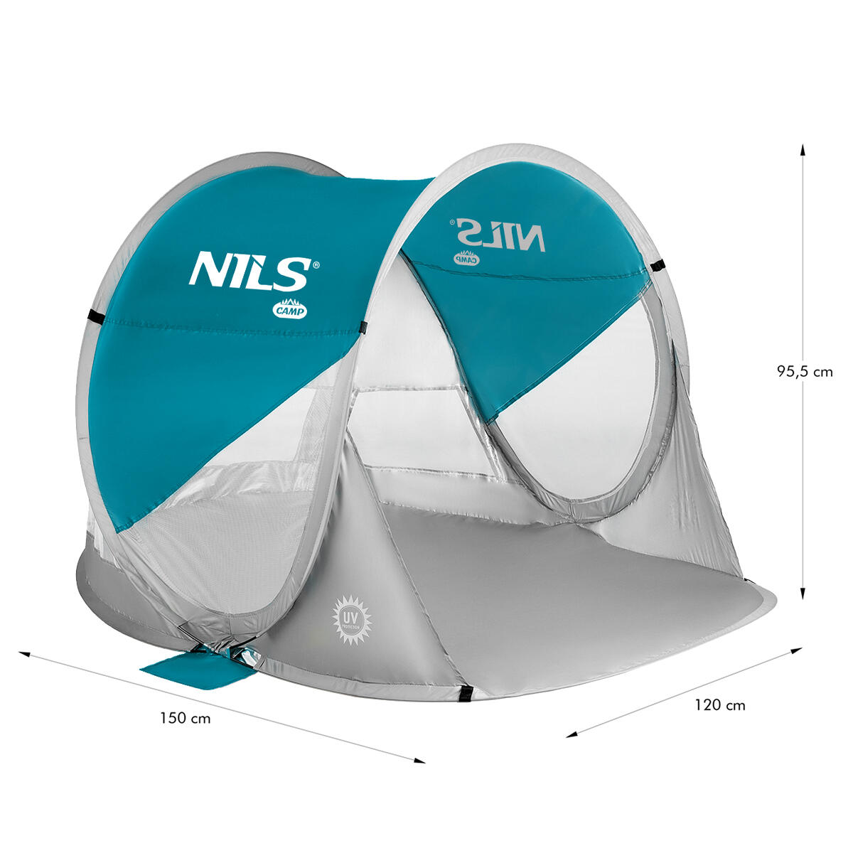 Tente de plage auto-pliable NILS CAMP NC3142 protection UV 30 SPF compacte 9/14