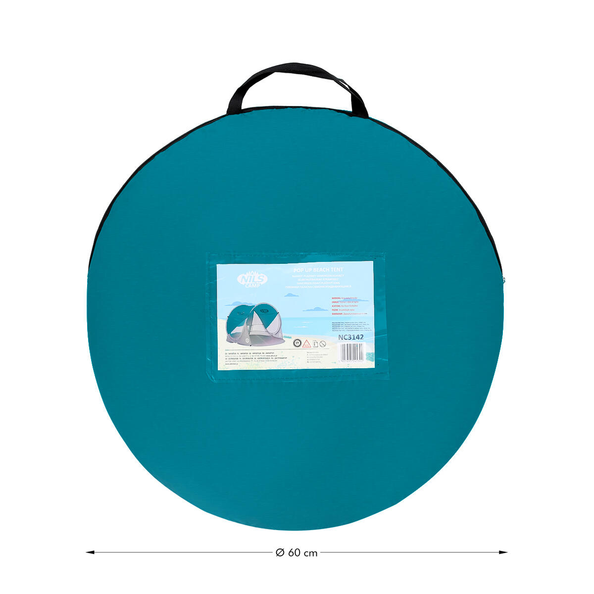 Tente de plage auto-pliable NILS CAMP NC3142 protection UV 30 SPF compacte 8/14