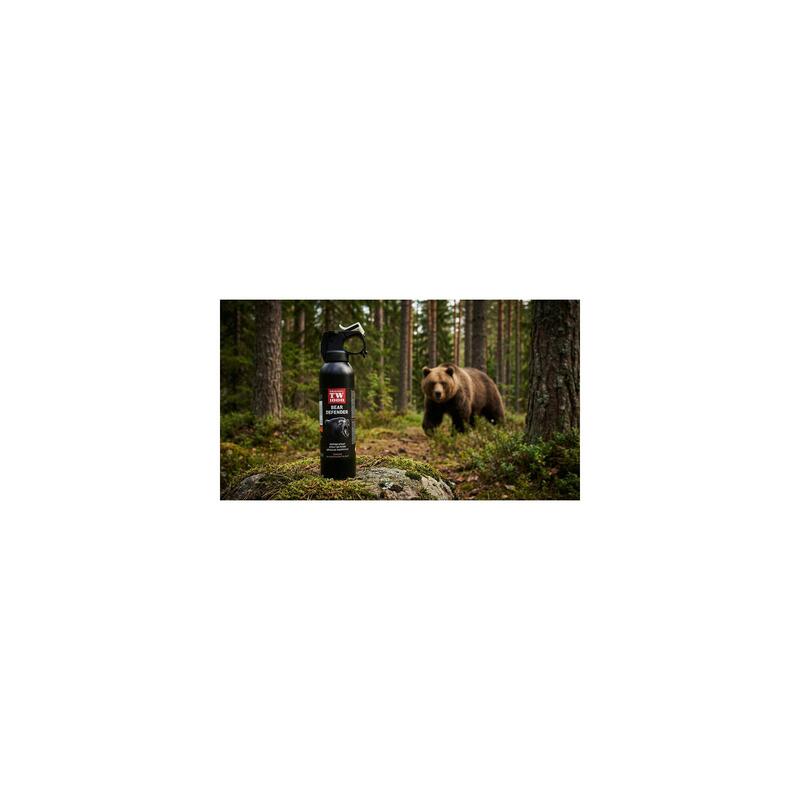 Kit impotriva ursilor, spray cu piper Bear Defender TW1000, si husa