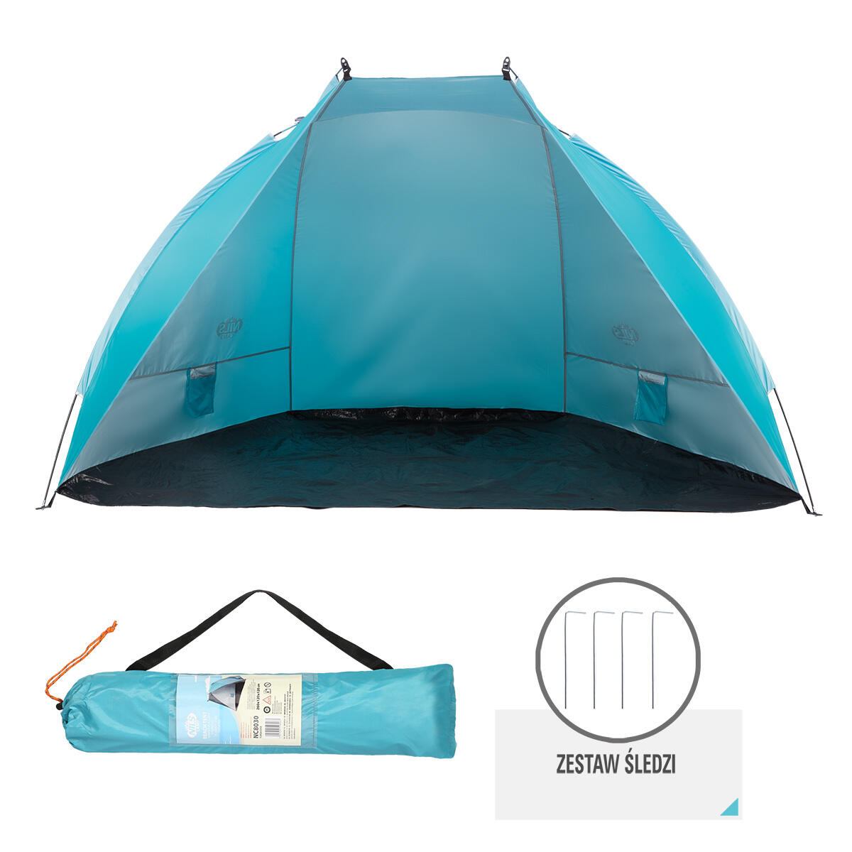 NILS CAMP NC8030 Strandzelt XXL mit UV-Schutz für Familien 10/12