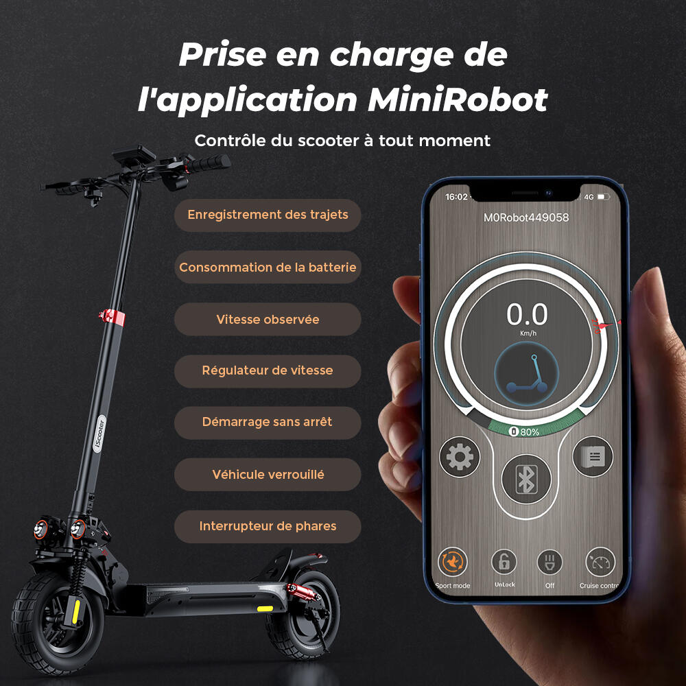 Adulte Mobilité urbaine Trottinette électrique tout-terrain autonomie 45 km 5/12