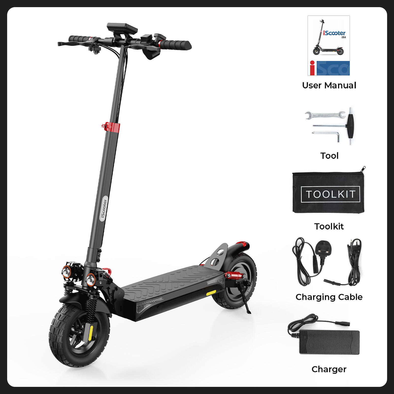 Adulte Mobilité urbaine Trottinette électrique tout-terrain autonomie 45 km 12/12