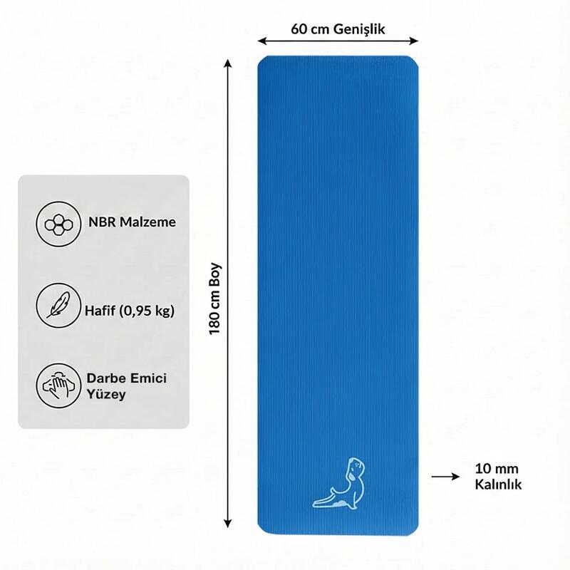 Comfort Serisi 10 mm Mavi NBR Egzersiz Matı