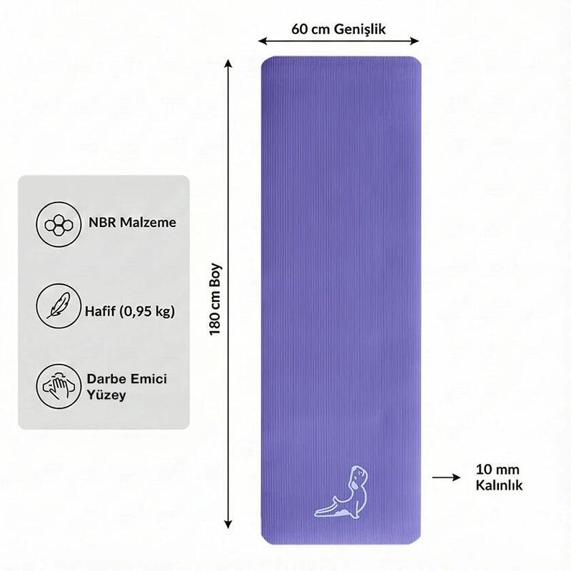 Comfort Serisi 10 mm Mor NBR Egzersiz Matı