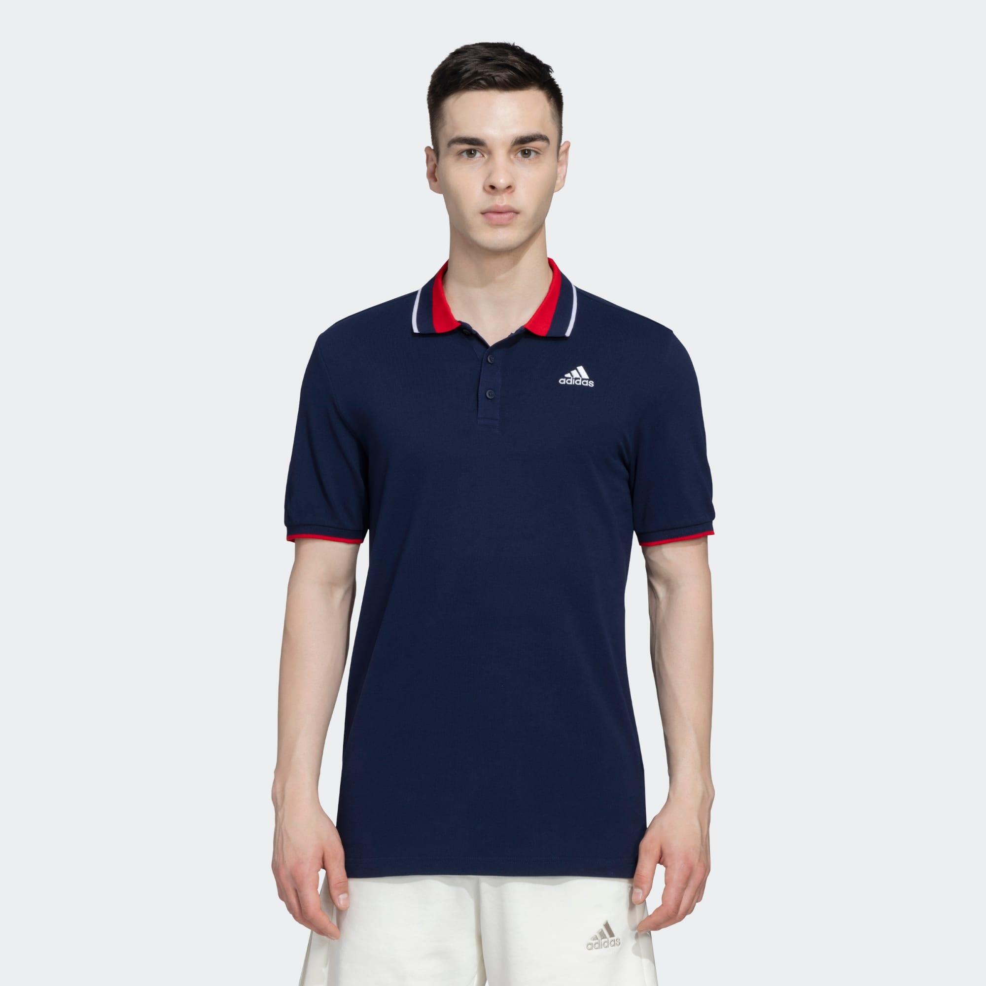 Adidas ESS Core Polo Men Training Polo Shirts Blue-picture-24