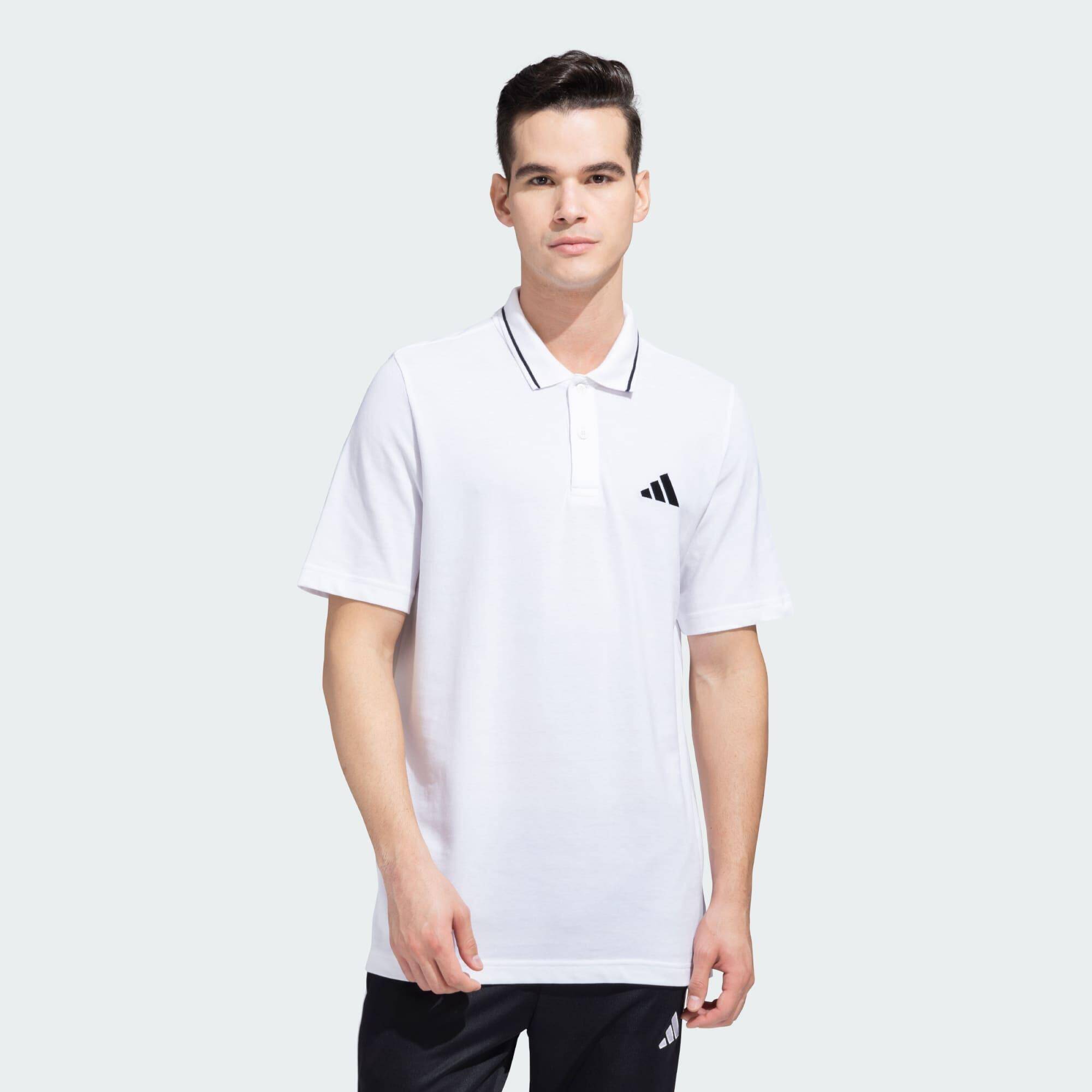 Adidas M SL PQ PS Men Sportswear Polo Shirts White -  1