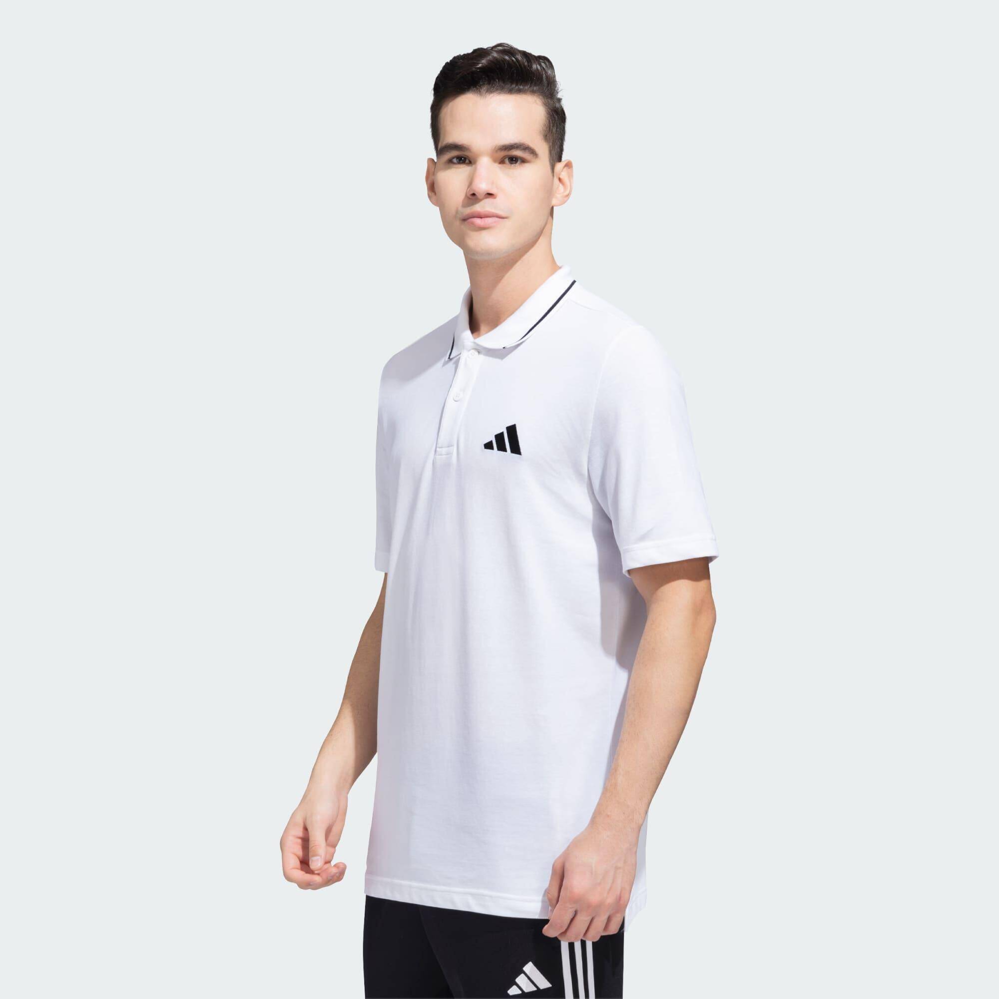 Adidas M SL PQ PS Men Sportswear Polo Shirts White -  3