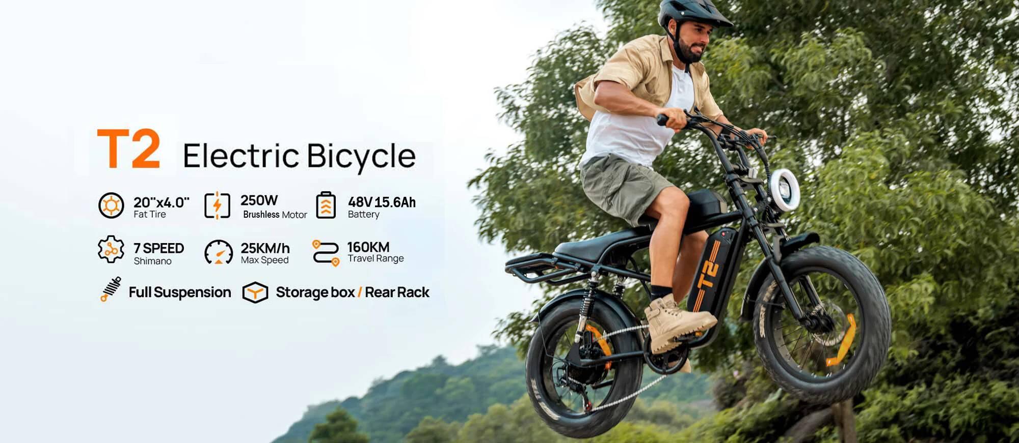 Bicicleta elétrica para adultos URLIFE T2 Bateria 48V 15.6Ah Pneu 20 polegadas 14/15