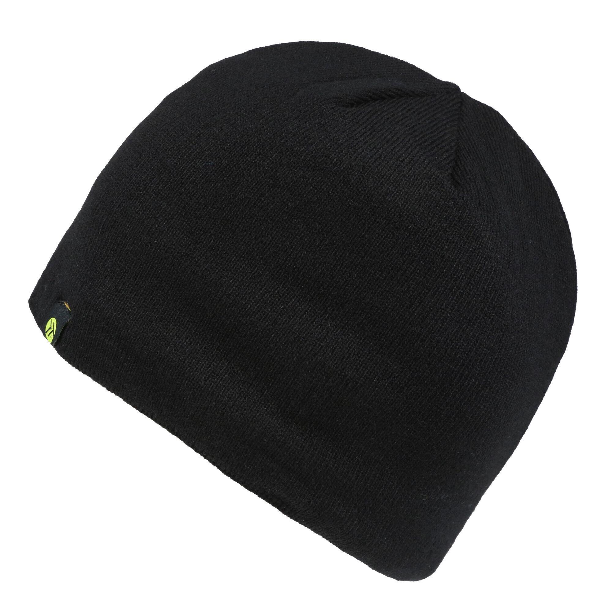 Mens Waterproof Beanie (Black/Lime Green) 2/5