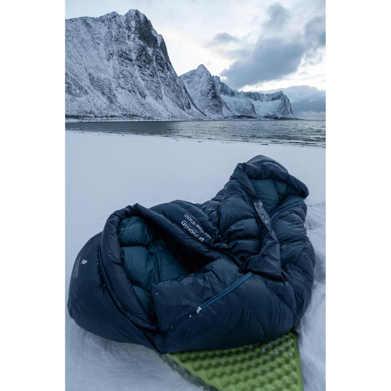Sac de dormit de iarna cu puf de rata, Pinguin Magma 1000 albastru -40° C