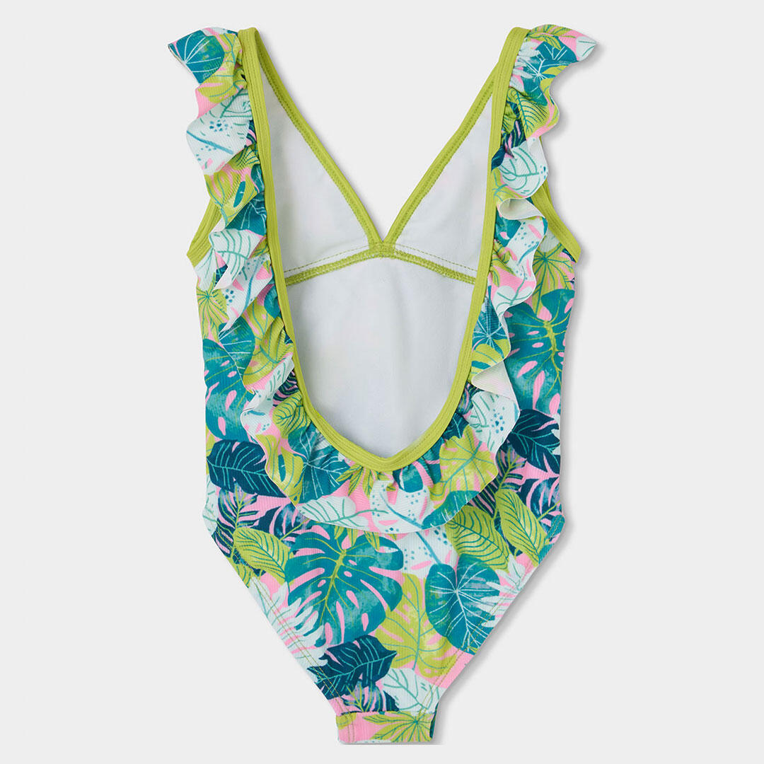 Bañador para niña con estampado tropical y protección solar UPF50+ 2/4