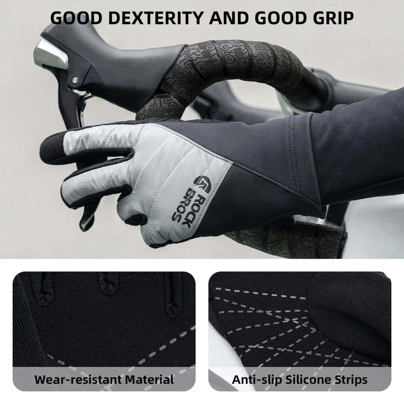 ROCKBROS Fahrradhandschuhe mit Zwei-Finger-Touchscreen 4/7