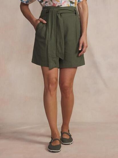 Bermuda - femme - semi-élastique, poches - ammelber - vert