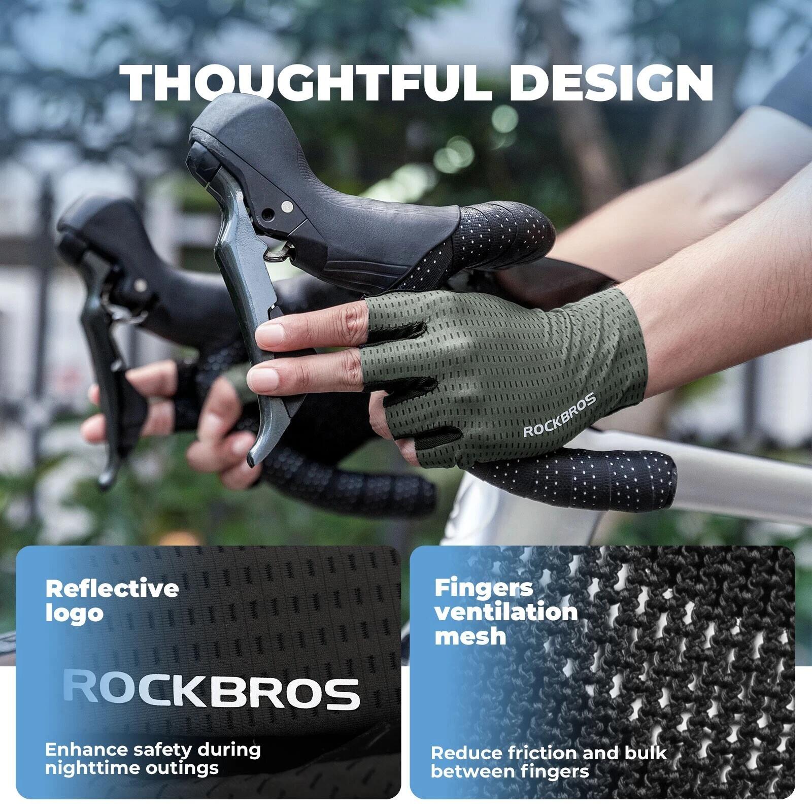 ROCKBROS Fingerlose Sporthandschuhe mit Reflektor 5/7
