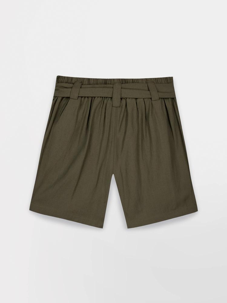 Bermuda - femme - ceinture semi-élastiquée avec passants - ammelber - vert 5/5