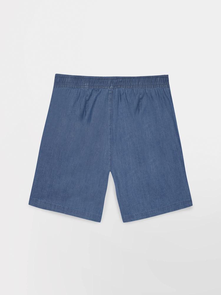 Bermuda - Sportswear - Femme - Ceinture élastiquée, 2 poches - MANDYBER Bleu 3/4