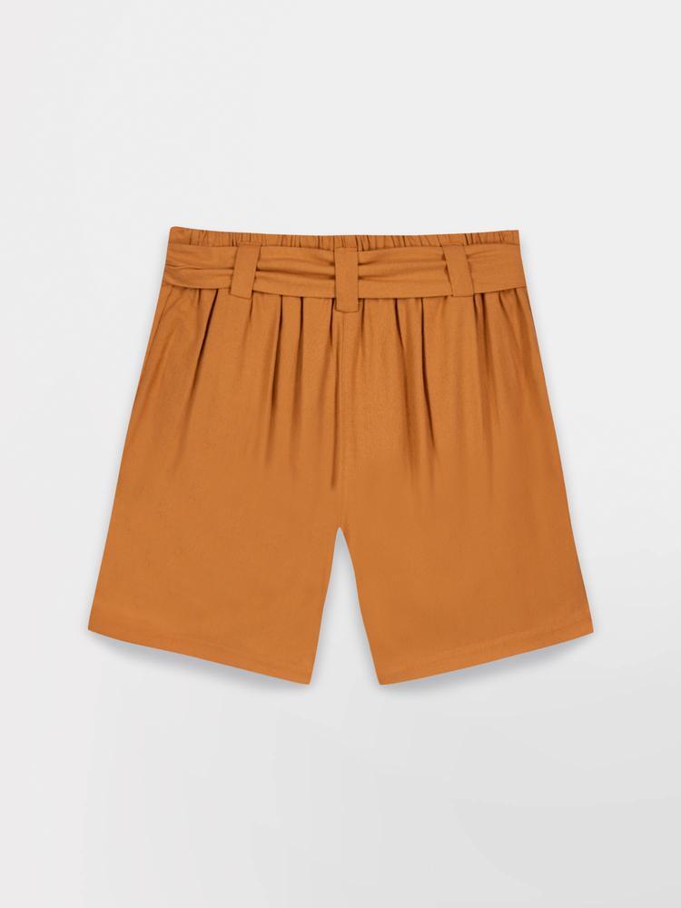 Bermuda - femme - ceinture semi-élastiquée - marron 4/4