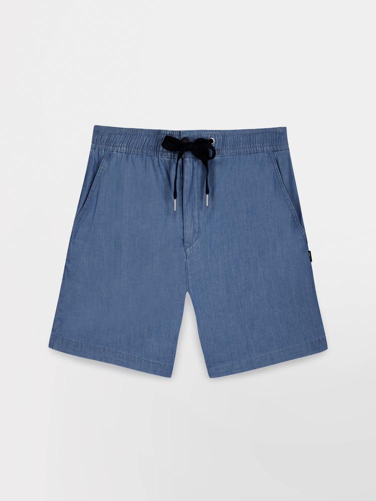 Bermuda - Sportswear - Femme - Ceinture élastiquée, 2 poches - MANDYBER Bleu 4/4