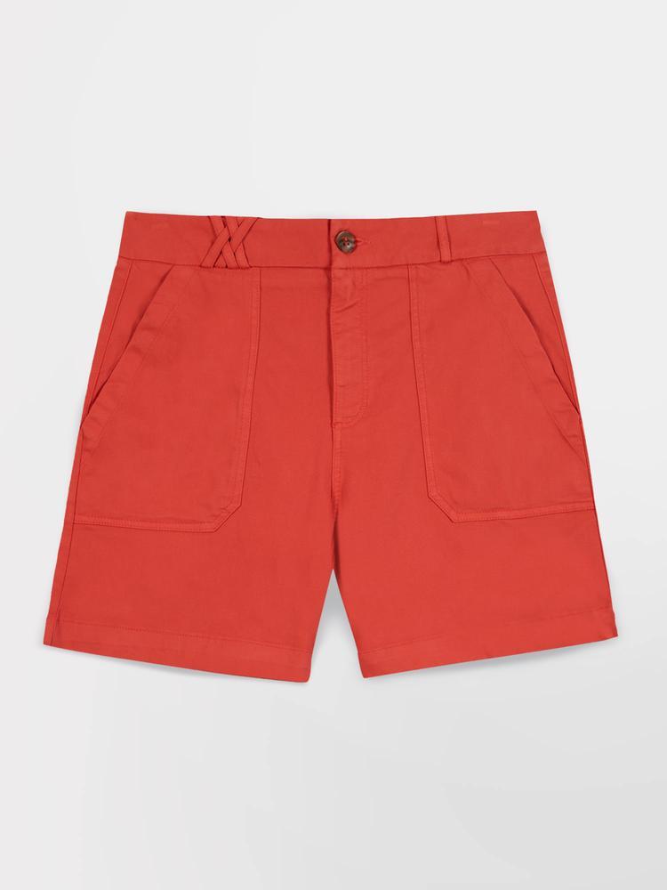 Bermuda - Casual - Femme - Ceinture droite avec passants - SINTABER - Rose/rouge 3/5