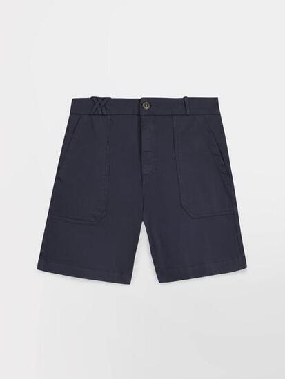 Bermuda - Casual - Femme - Ceinture droite avec passants - SINTABER Bleu marine