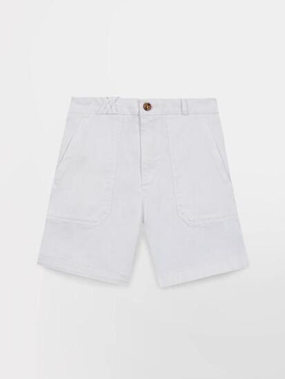 Bermuda - femme - ceinture droite - sintaber - blanc/écru