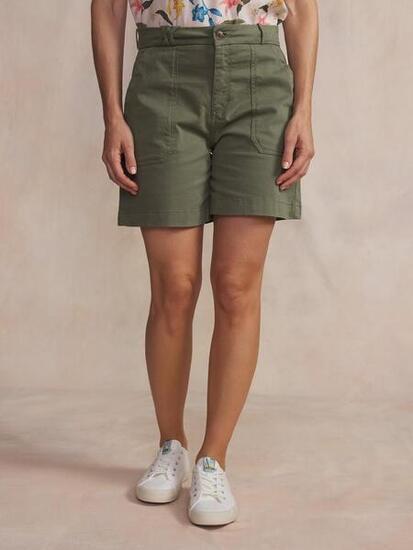 Bermuda - femme - ceinture droite, poches - sintaber kaki