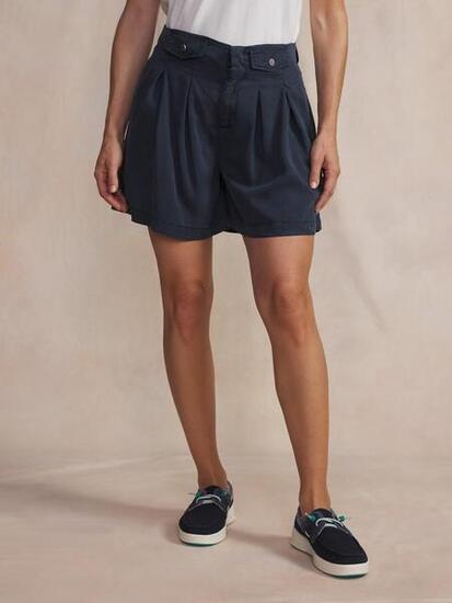 Short - Sportswear - Femme - Coupe mi-haute, 100% lyocell - MYRNOSHO Bleu marine
