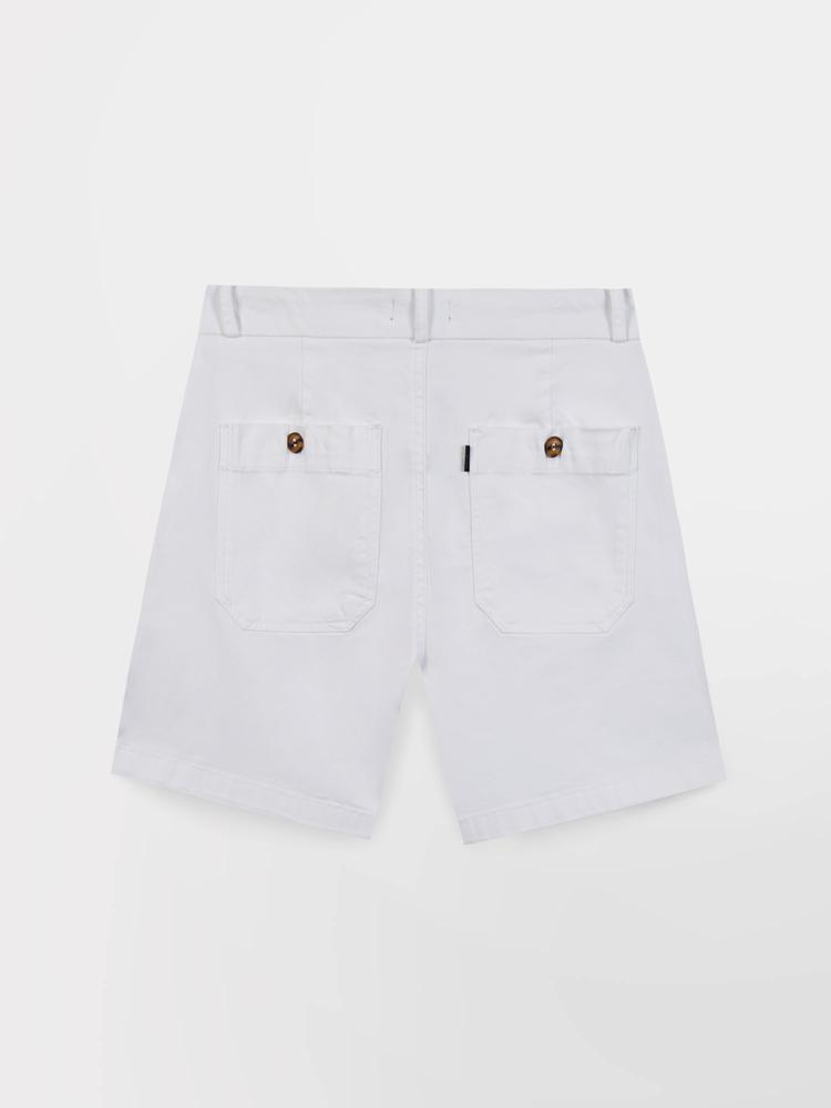 Bermuda - femme - ceinture droite, poches - blanc/ecru 2/3