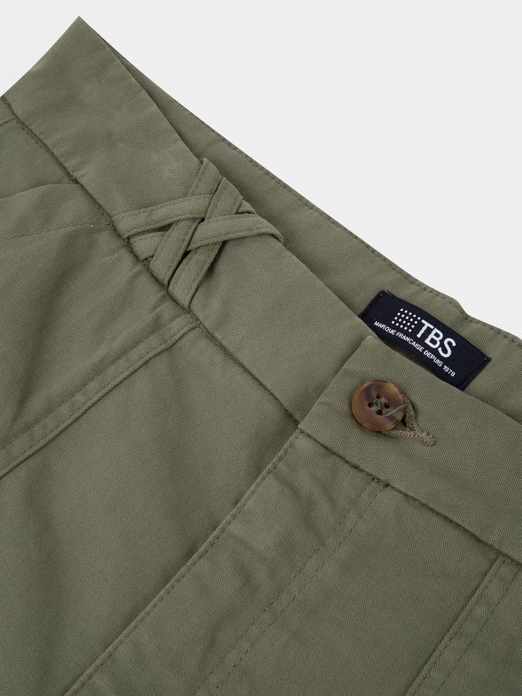 Bermuda - femme - ceinture droite, poches - sintaber - vert 5/5