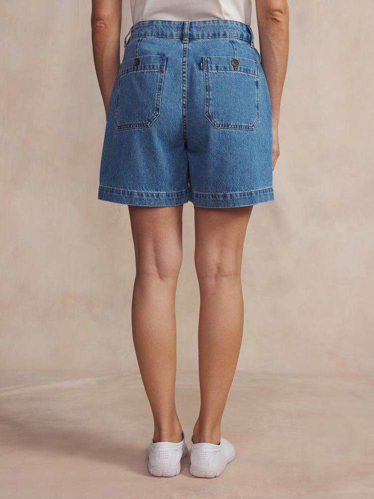 Bermuda - Casual - Femme - Ceinture droite avec passants - JADDEBER Bleu 2/4