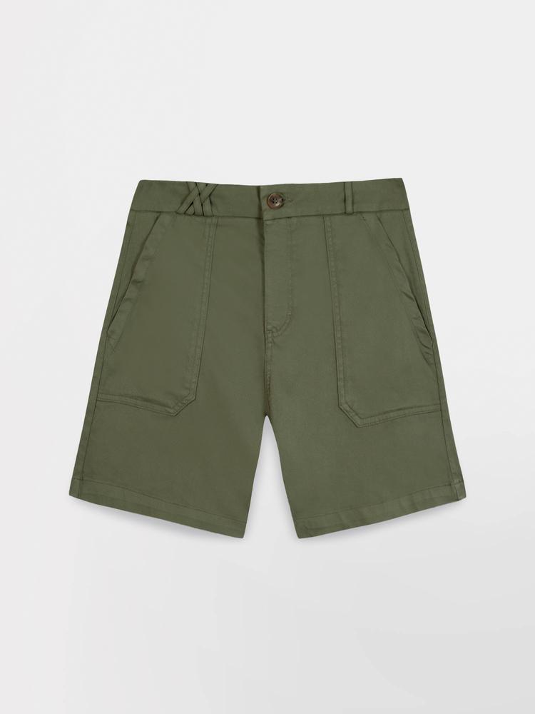 Bermuda - femme - ceinture droite, poches - sintaber - vert 3/5