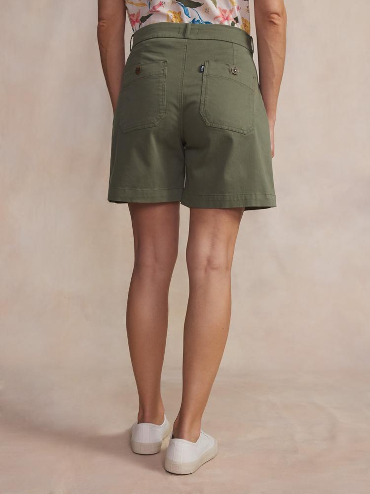 Bermuda - femme - ceinture droite, poches - sintaber - vert 2/5