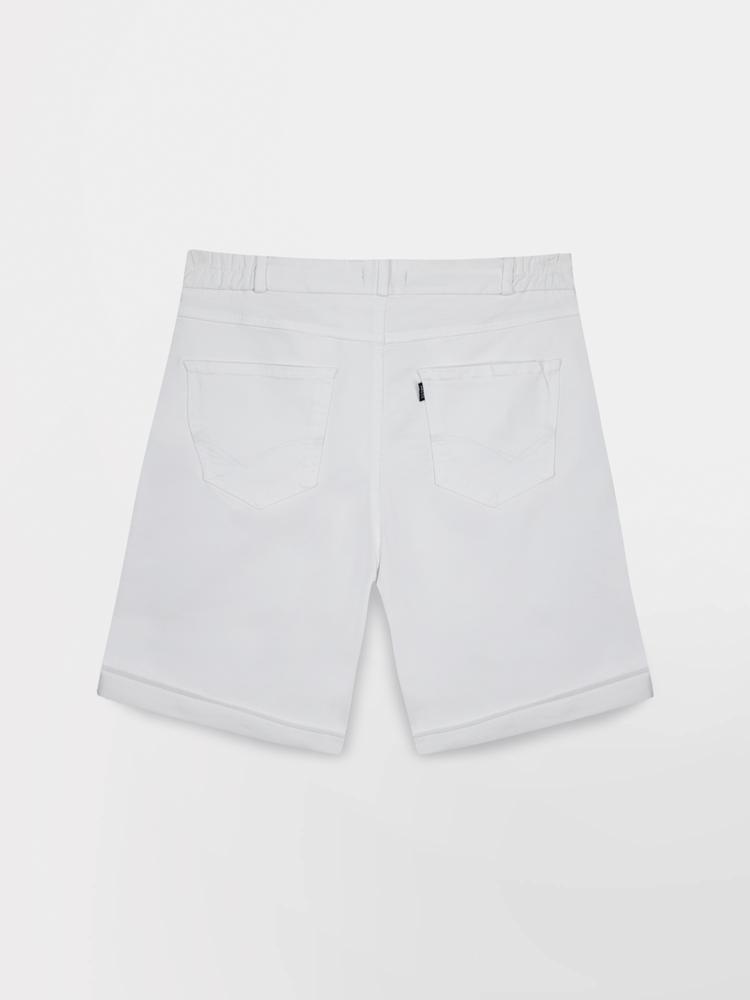 Bermuda - femme - semi-élastique, passants - blanc/ecru 4/5