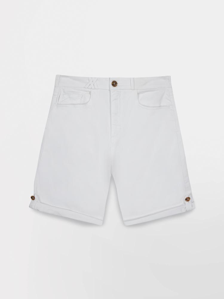 Bermuda - femme - semi-élastique, passants - blanc/ecru 3/5