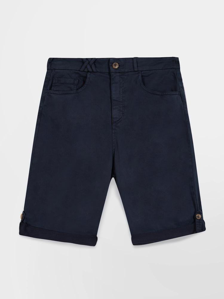 Bermuda - femme - ceinture semi-élastique, poches - bleu marine 3/5