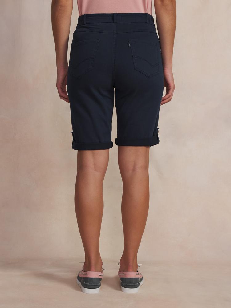 Bermuda - femme - ceinture semi-élastique, poches - bleu marine 2/5