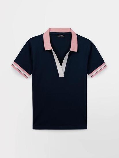 Polo - loisir - femme - manches courtes - maggypol - bleu marine