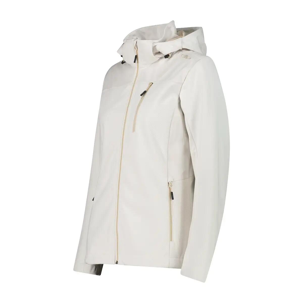Veste imperméable à capuche amovible softshell femme CMP 3/4