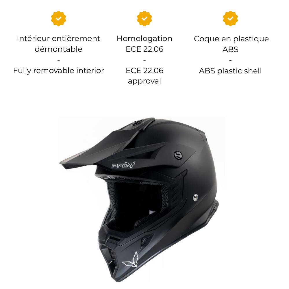 MOTOBLOUZ Casque intégral VTT / Trottinette / Motocross SKUD BASE Full black 3/7
