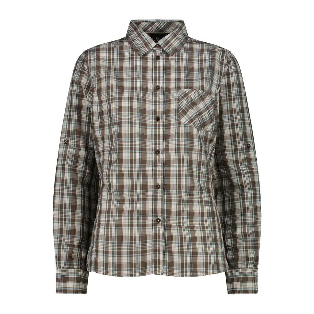 Women's long-sleeved checked shirt CMP