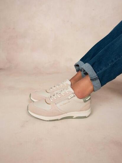 Chaussures de running - femme - lacets et zip - jazazip beige