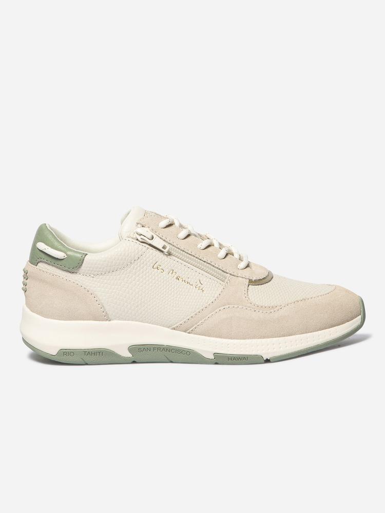 Chaussures de running femme - cuir, lacets et zip - jazazip beige 5/5