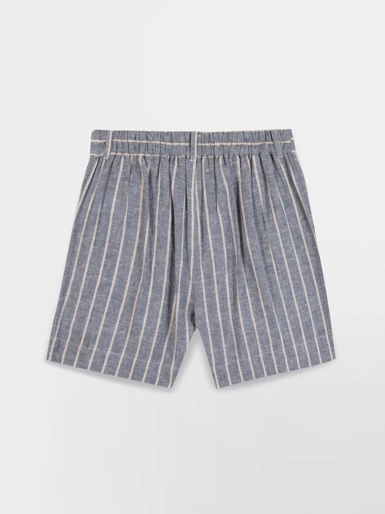 Bermuda femme, ceinture semi-élastique, yvanaber bleu 4/4