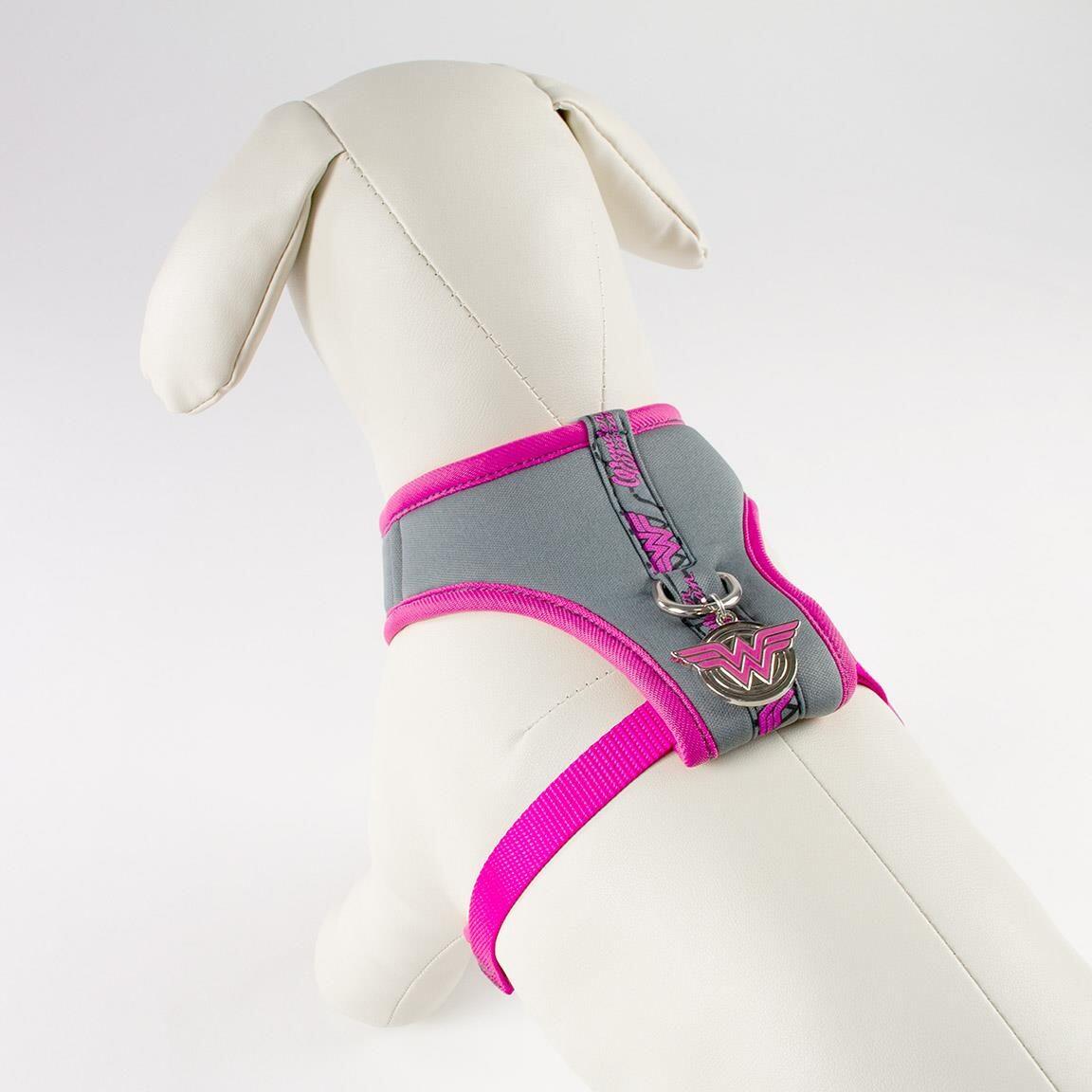 Harnais pour chien Wonder Woman Talla S/M Gris y Rosa avec Anilla Metálica 7/7