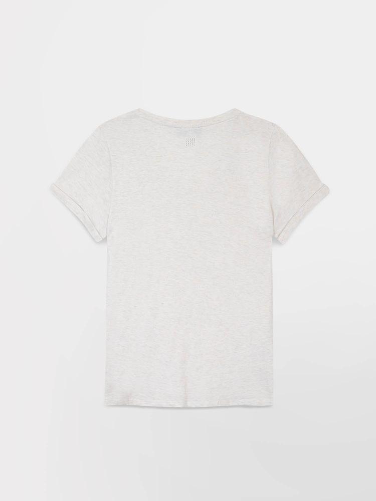 T-shirt - femme - col v, manches courtes - adinatee - blanc/ecru 2/4