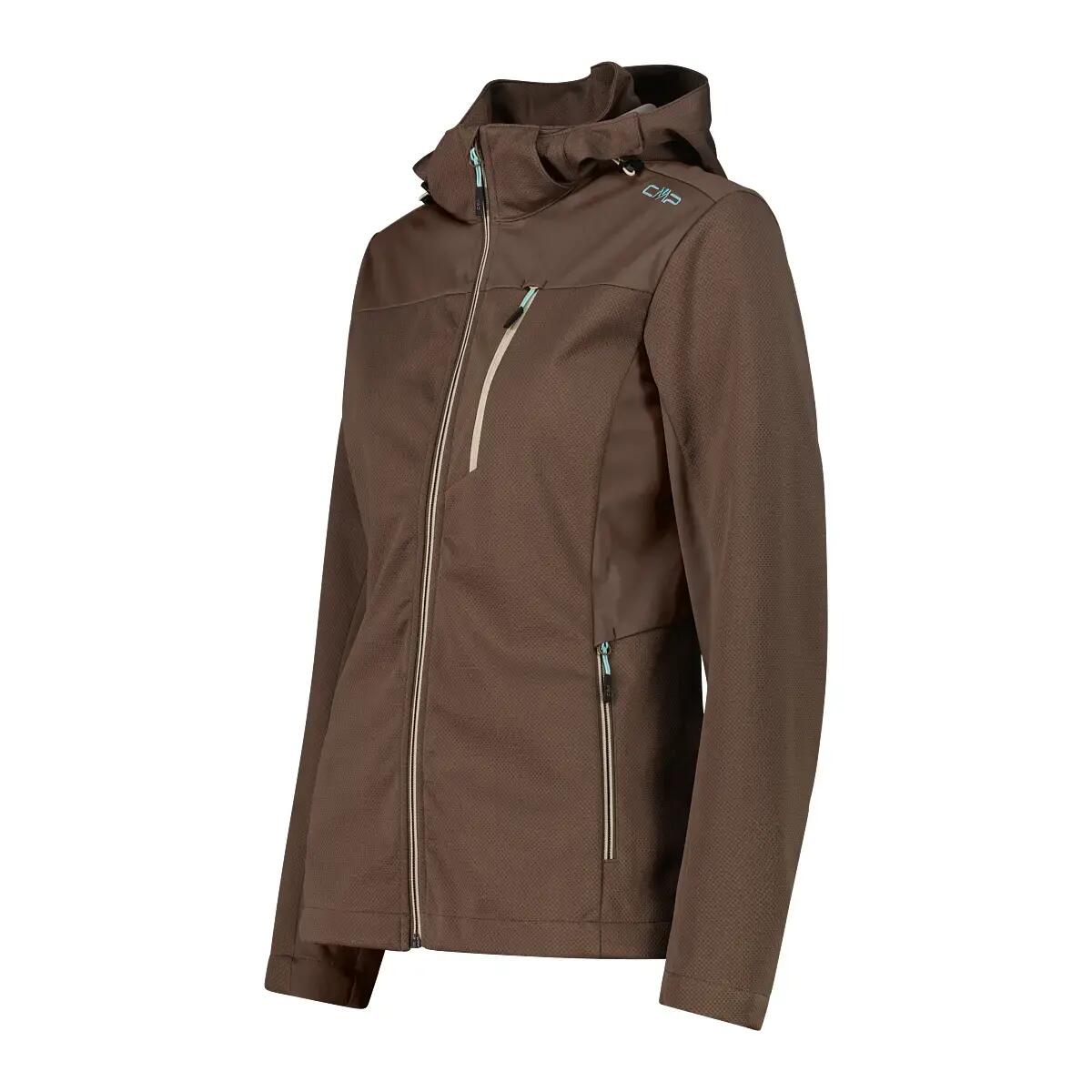 Kurtka wodoodporna z odpinanym kapturem softshell damska CMP 3/4