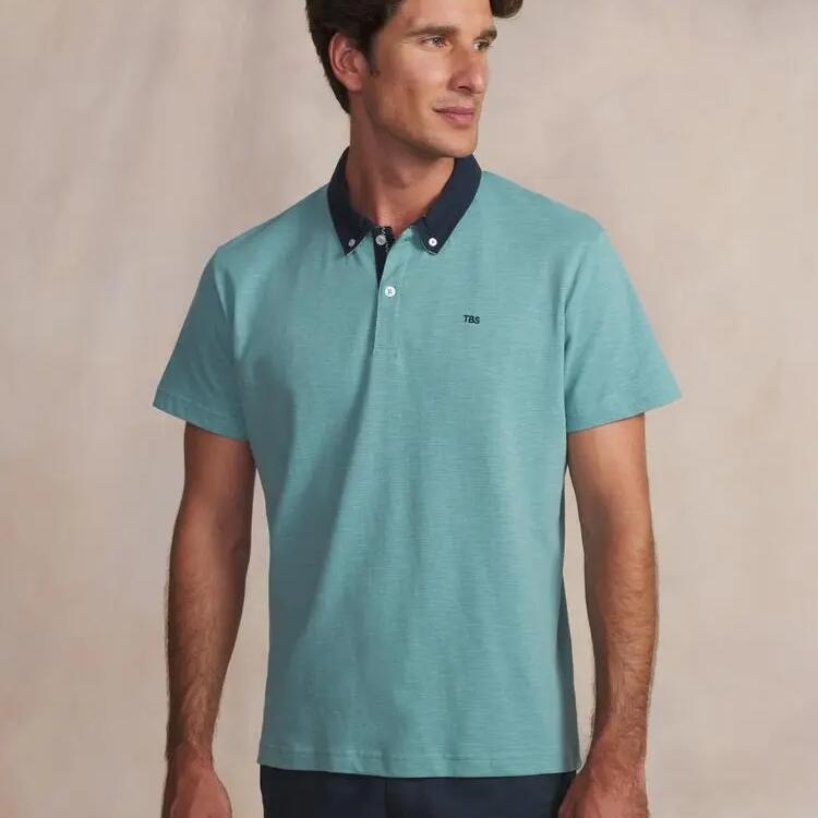 Men's Green Polo Shirt TBS Mangrove