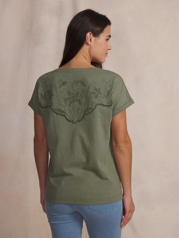 T-shirt femme manches courtes col rond - mahiatee - vert 2/5